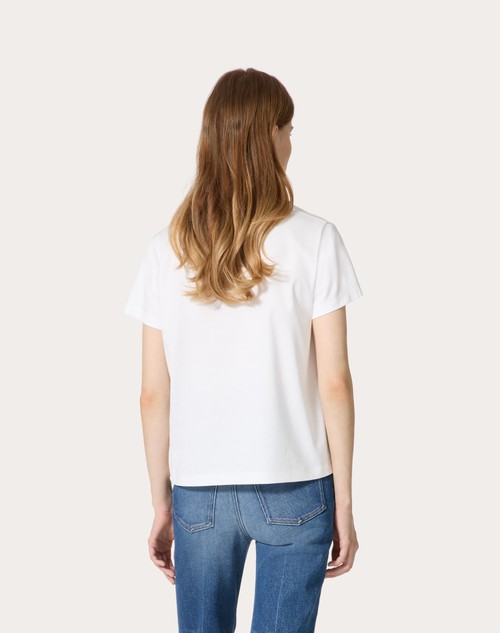 Red Valentino T-SHIRT IN COTTON JERSEY RICAMATA Online