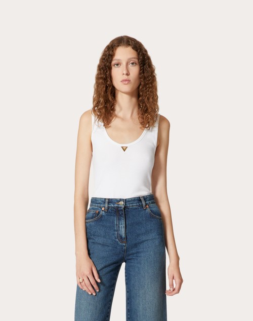 Red Valentino TOP IN RIBBED COTTON Outlet