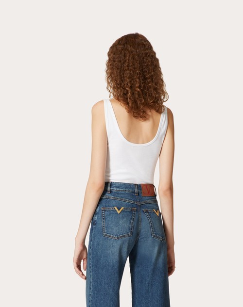 Red Valentino TOP IN RIBBED COTTON Outlet
