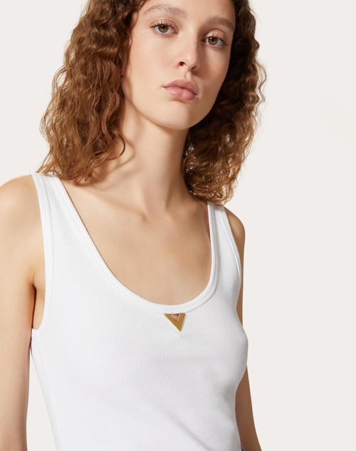 Red Valentino TOP IN RIBBED COTTON Outlet