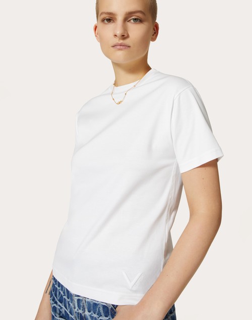 Red Valentino T-SHIRT IN JERSEY COTTON Saldi
