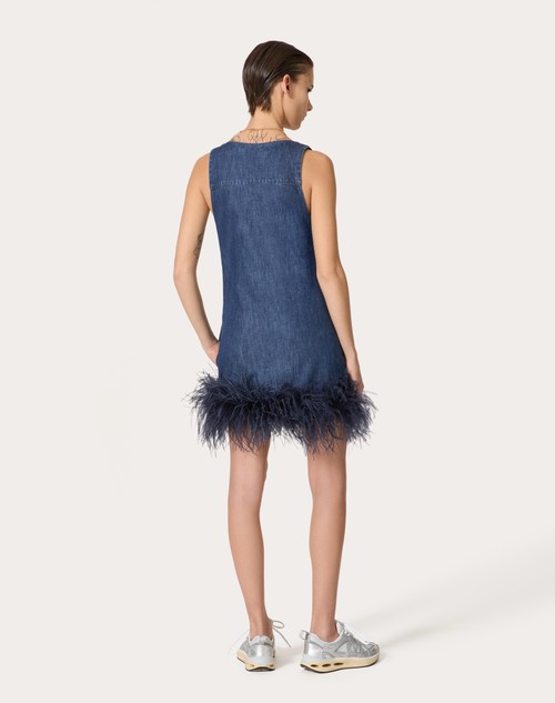 Red Valentino ABITO CORTO IN CHAMBRAY DENIM Vendita Calda