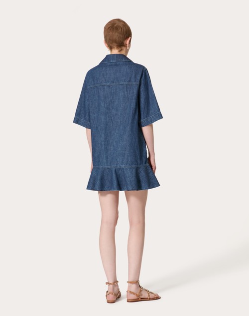 Red Valentino ABITO CORTO IN CHAMBRAY DENIM Vendita Economica