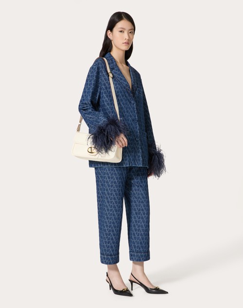 Red Valentino CAMICIA IN DENIM TOILE ICONOGRAPHE MEDIUM BLUE In Saldo