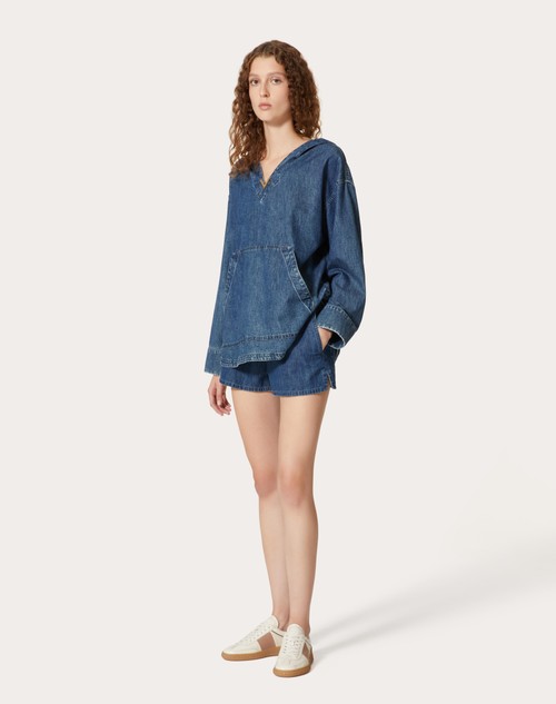 Red Valentino SHORTS IN CHAMBRAY DENIM 2025