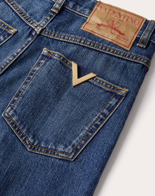Red Valentino JEANS IN BLUE WASHED DENIM Italia