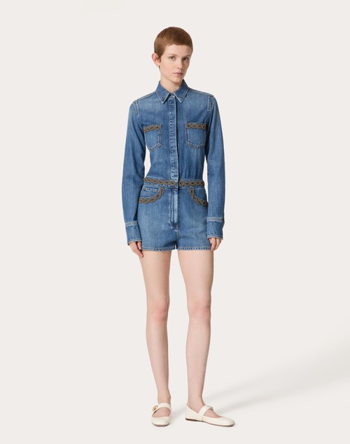 Red Valentino TUTA IN DENIM BLU MEDIO RICAMATA 2025