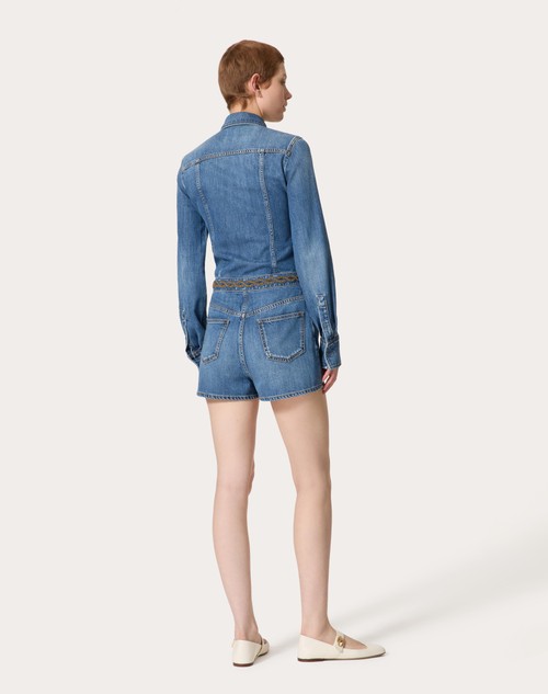 Red Valentino TUTA IN DENIM BLU MEDIO RICAMATA 2025