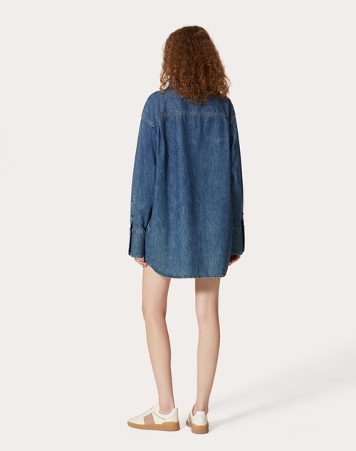 Red Valentino ABITO IN CHAMBRAY DENIM Promozione