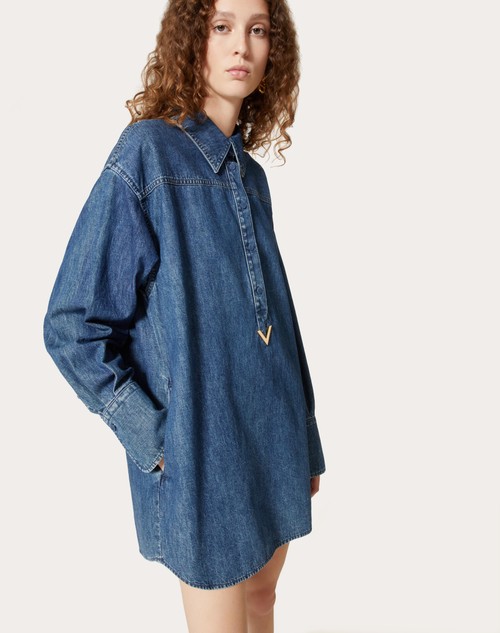 Red Valentino ABITO IN CHAMBRAY DENIM Promozione