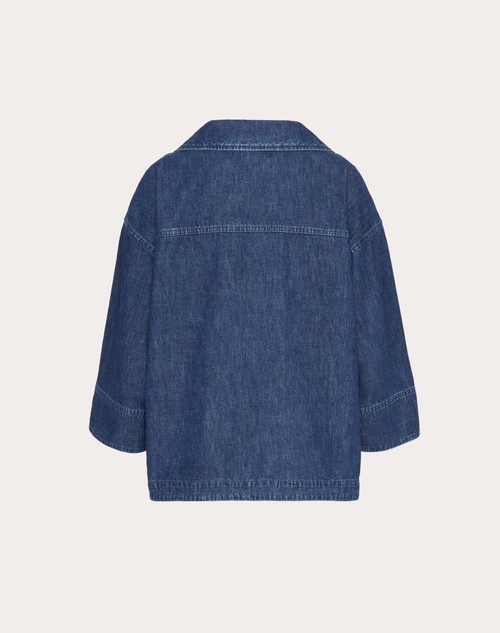Red Valentino TOP KAFTANO IN CHAMBRAY DENIM Negozi Online