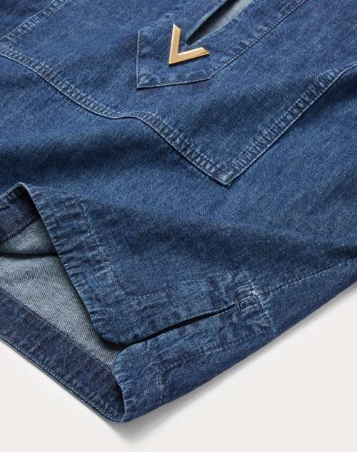 Red Valentino TOP KAFTANO IN CHAMBRAY DENIM Negozi Online