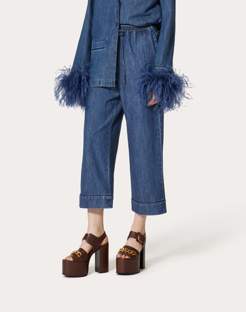 Red Valentino PANTALONE IN CHAMBRAY DENIM Acquista Ora