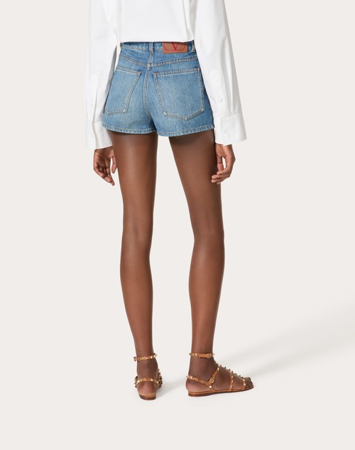 Red Valentino SHORTS IN DEEP BLUE DENIM Fino Al -60%