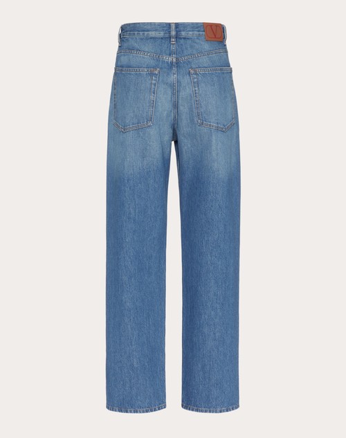 Red Valentino PANTALONE IN MEDIUM BLUE DENIM Shopping Online