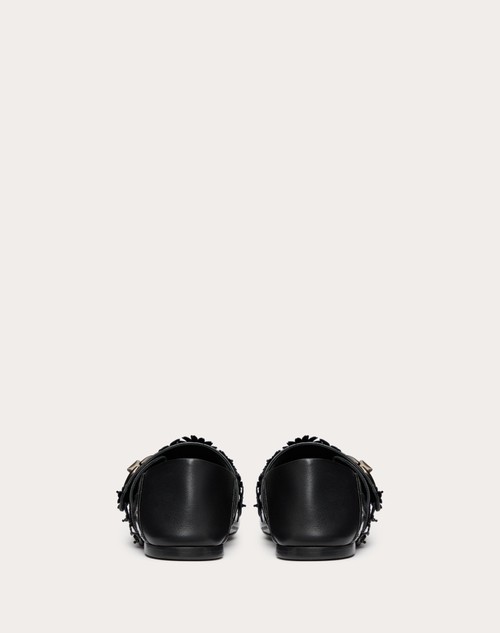 Red Valentino BALLERINA MARY-JANE VLOGO LOCKER IN ANGUILLA CON APPLICAZIONE DI FIORI Presa