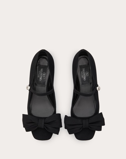 Red Valentino BALLERINA MARY-JANE VALENTINO GARAVANI BOWJANE IN TESSUTO CREPE 20MM Sconto