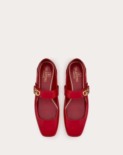 Red Valentino BALLERINA MARY-JANE VLOGO LOCKER IN NAPLACK Economico