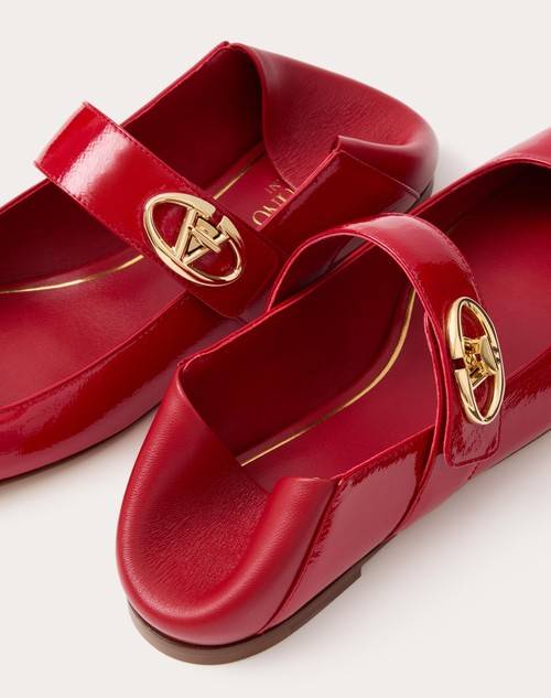 Red Valentino BALLERINA MARY-JANE VLOGO LOCKER IN NAPLACK Economico