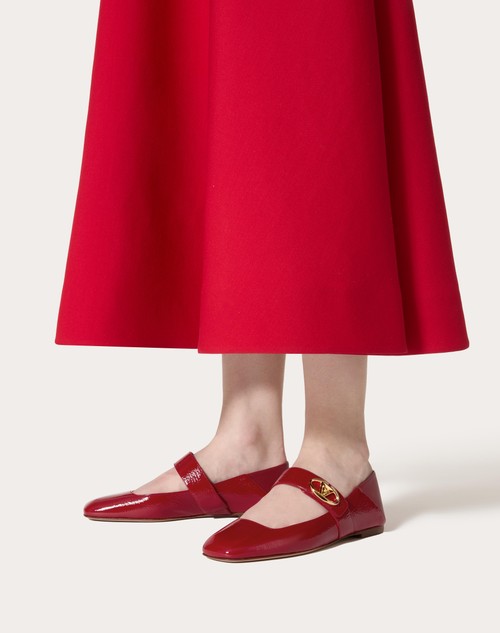 Red Valentino BALLERINA MARY-JANE VLOGO LOCKER IN NAPLACK Economico