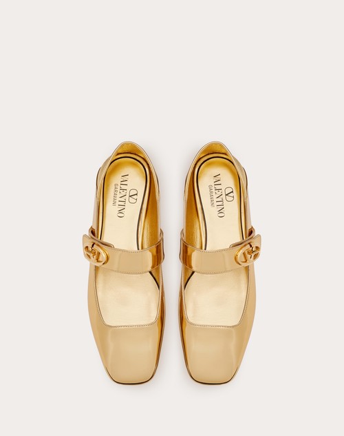 Red Valentino BALLERINA MARY-JANE VLOGO LOCKER IN VITELLO SPECCHIO Saldi