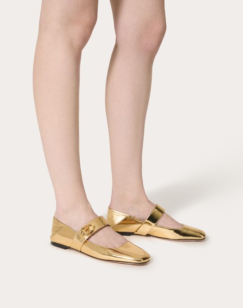 Red Valentino BALLERINA MARY-JANE VLOGO LOCKER IN VITELLO SPECCHIO Saldi