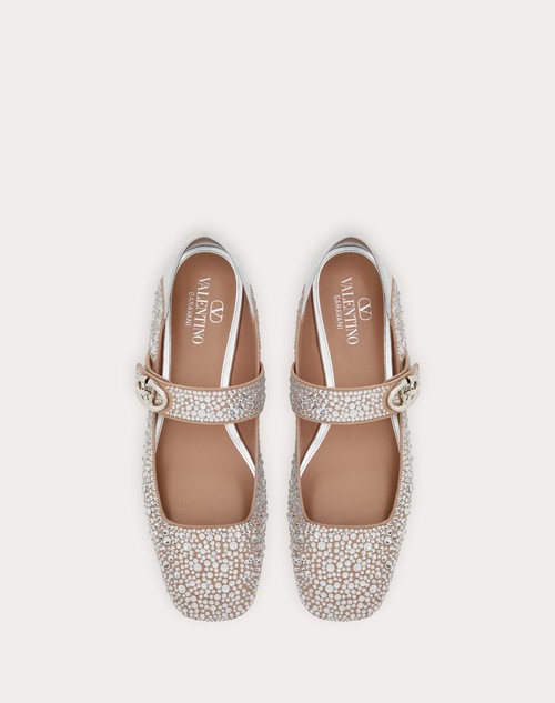 Red Valentino BALLERINA MARY-JANE VLOGO LOCKER CON CRISTALLI Offerte