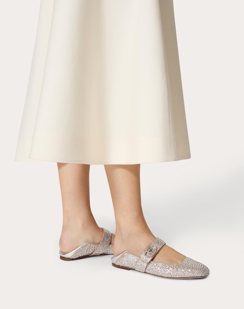 Red Valentino BALLERINA MARY-JANE VLOGO LOCKER CON CRISTALLI Offerte