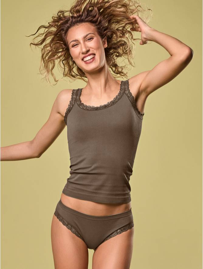 Luigi di Focenza SLIP DONNA PIZZO NOCE Sottocosto