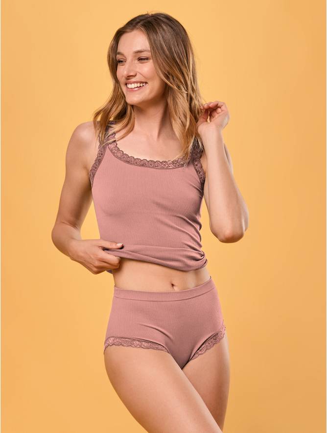 Luigi di Focenza SLIP DONNA MIDI PIZZO ROSA ANTICO Convenienza