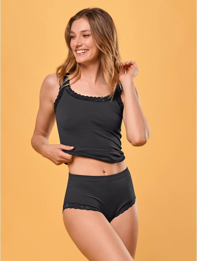 Luigi di Focenza SLIP DONNA MIDI PIZZO NERO Offerta speciale