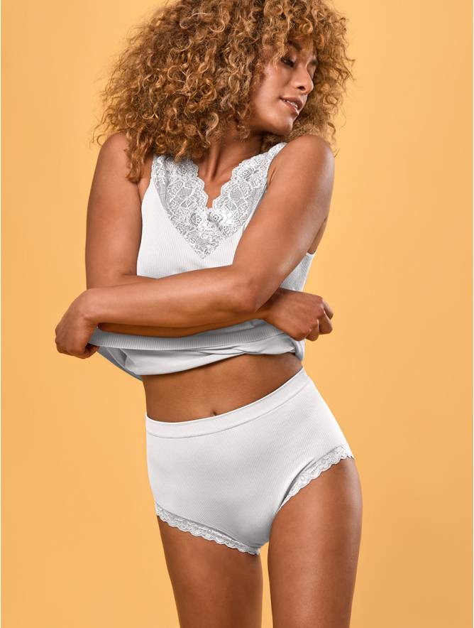 Luigi di Focenza SLIP DONNA MIDI PIZZO BIANCO Saldi