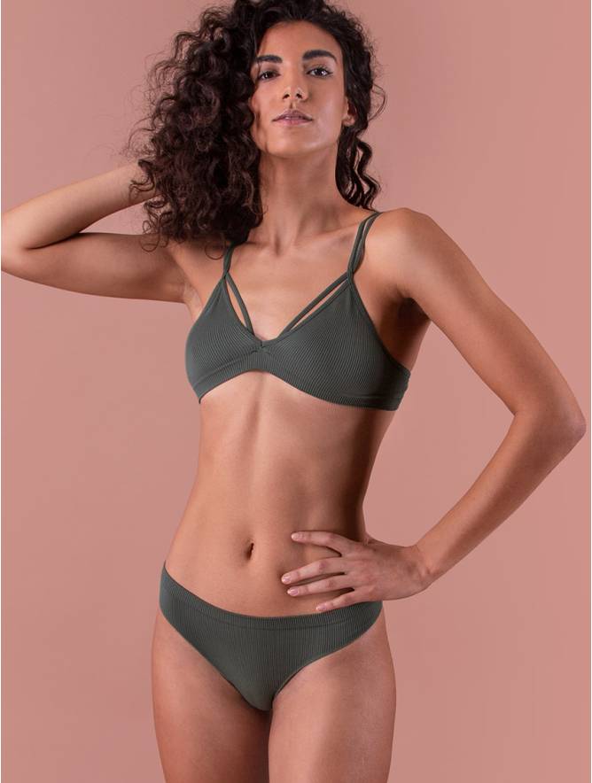 Luigi di Focenza BRASILIANA DONNA COSTINA RIB OLIVA Vendite Flash