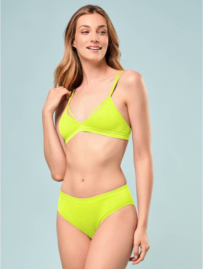 Luigi di Focenza SLIP DONNA V. ALTA COSTINA RIB GIALLO FLUO' Prezzo Ridotto