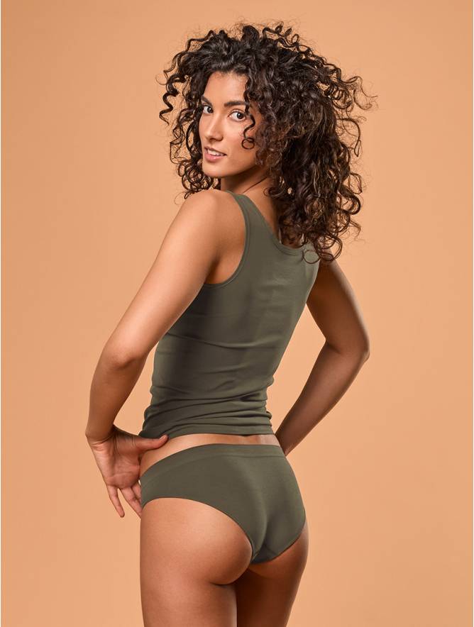 Luigi di Focenza SLIP DONNA VITA ALTA OLIVA Saldi