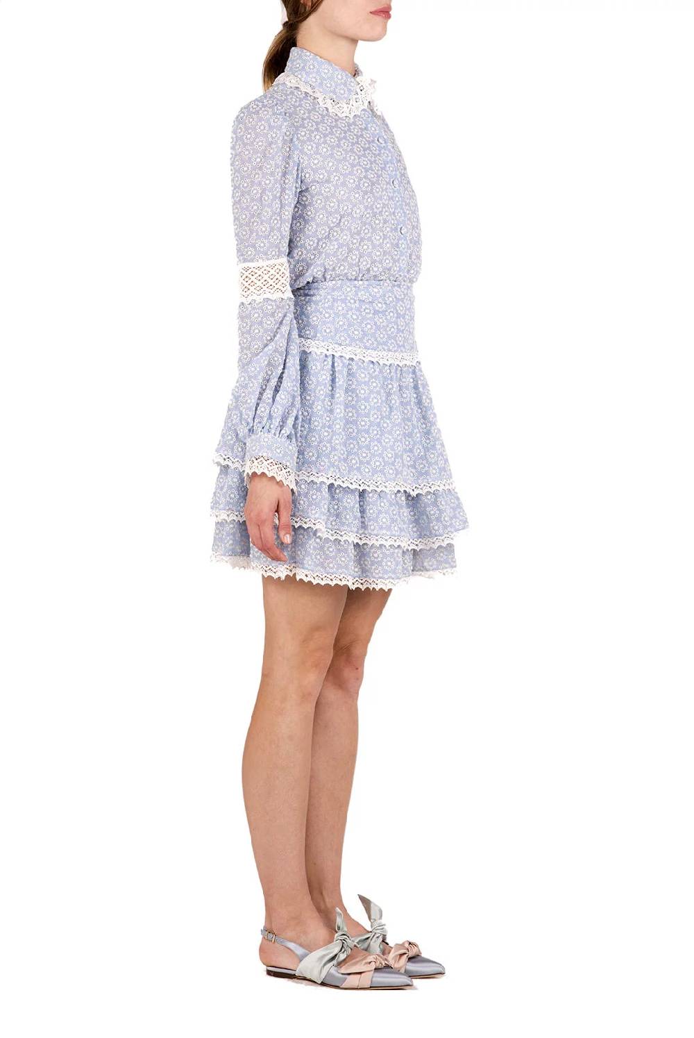 Luisa Beccaria Blusa In Cotone Sangallo Con Lacci Promozione
