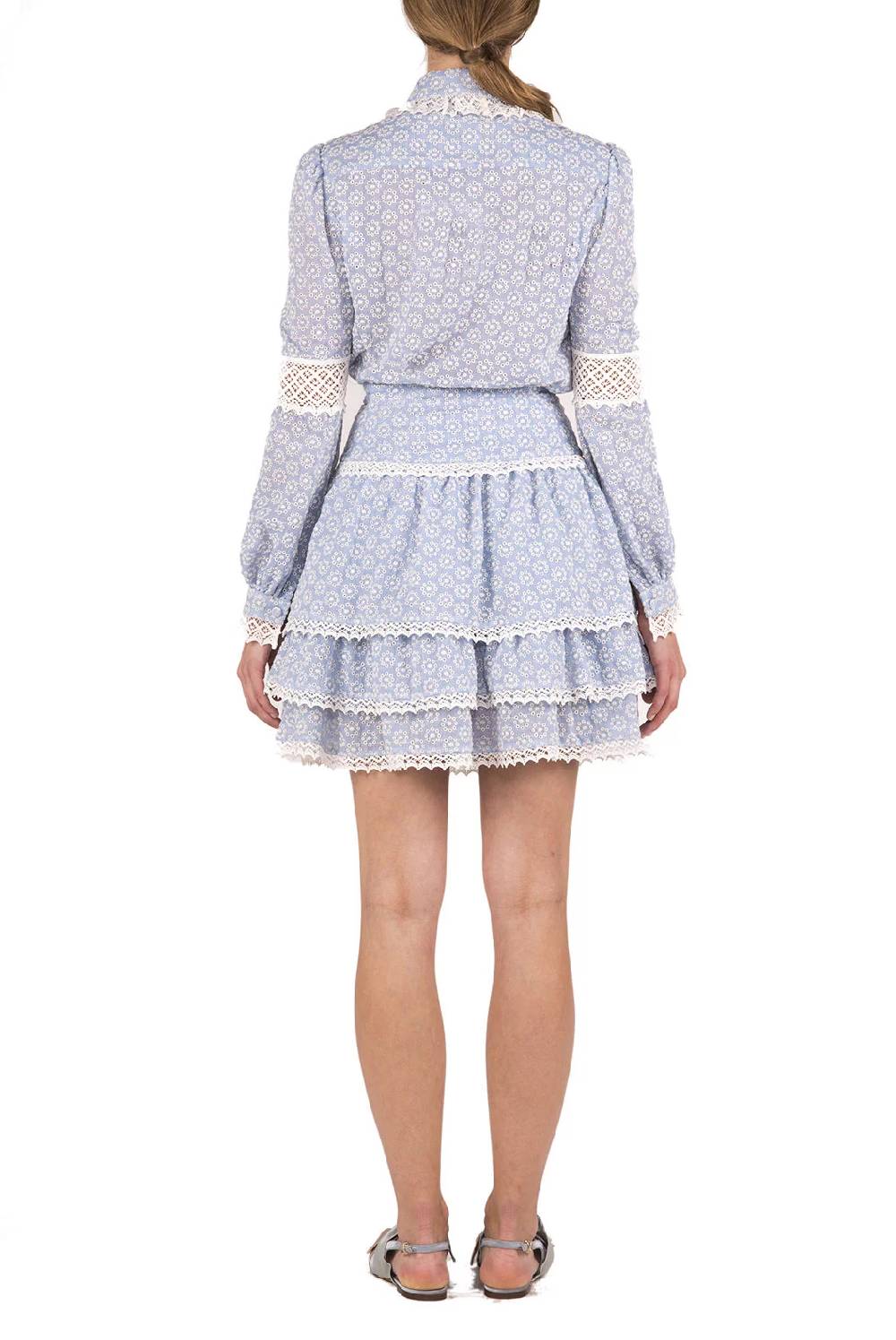 Luisa Beccaria Blusa In Cotone Sangallo Con Lacci Promozione