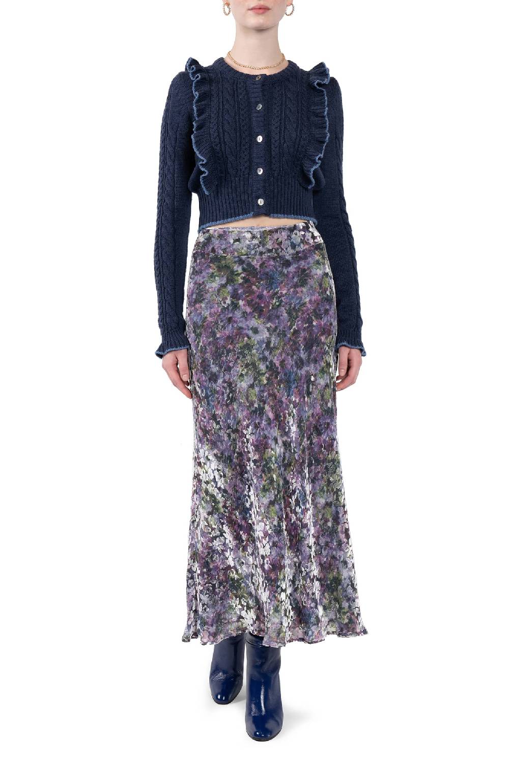 Luisa Beccaria Cardigan con volant Presa