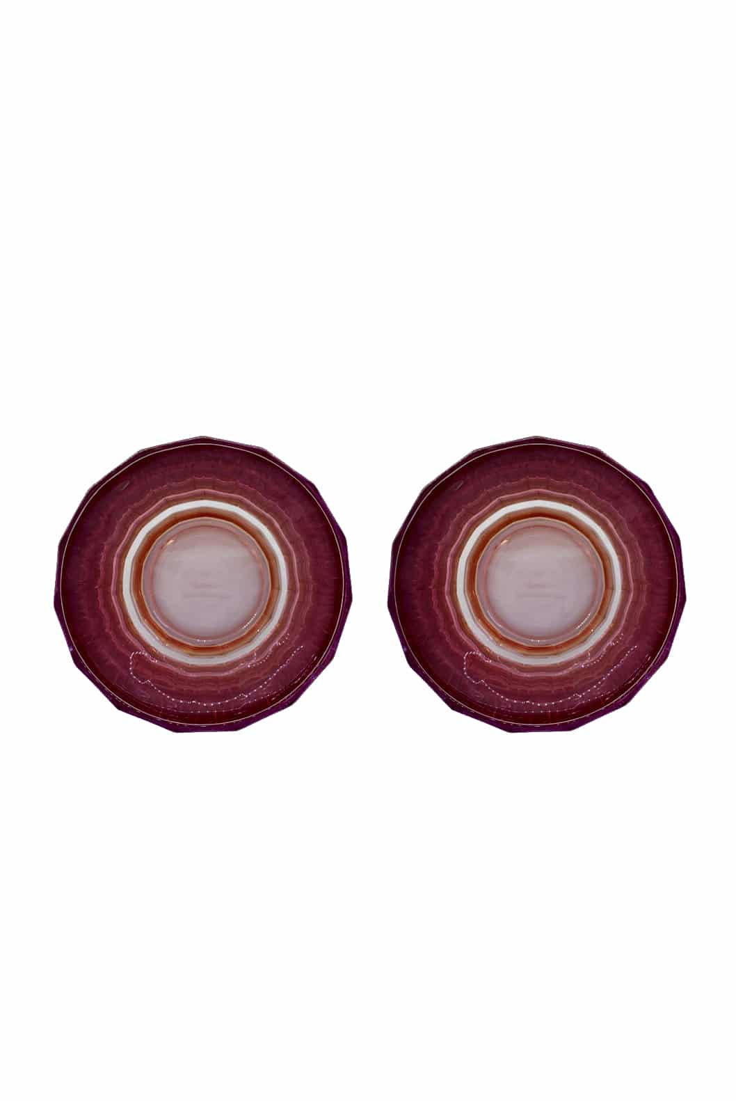 Luisa Beccaria Shade Red To Pink Set Di Due Bicchieri Grandi Duccio Con Base Vendita Calda