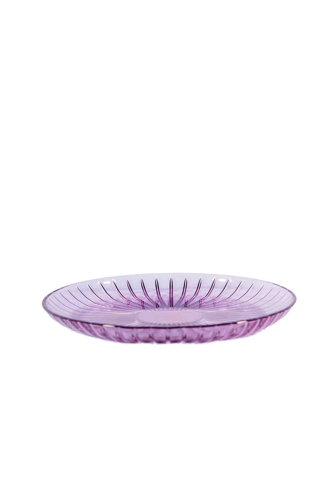 Luisa Beccaria Set Viola Di Due Piatti Di Frutta In Vetro Italy