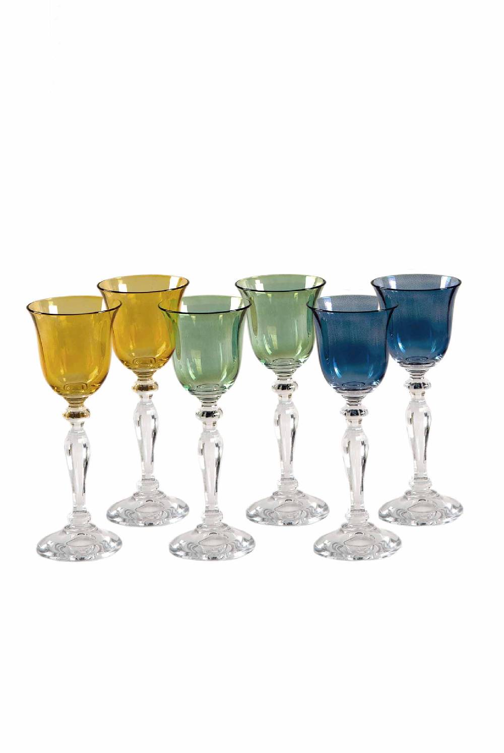 Luisa Beccaria Set Di Sei Colpi Blu, Giallo, Verde Consegna Veloce