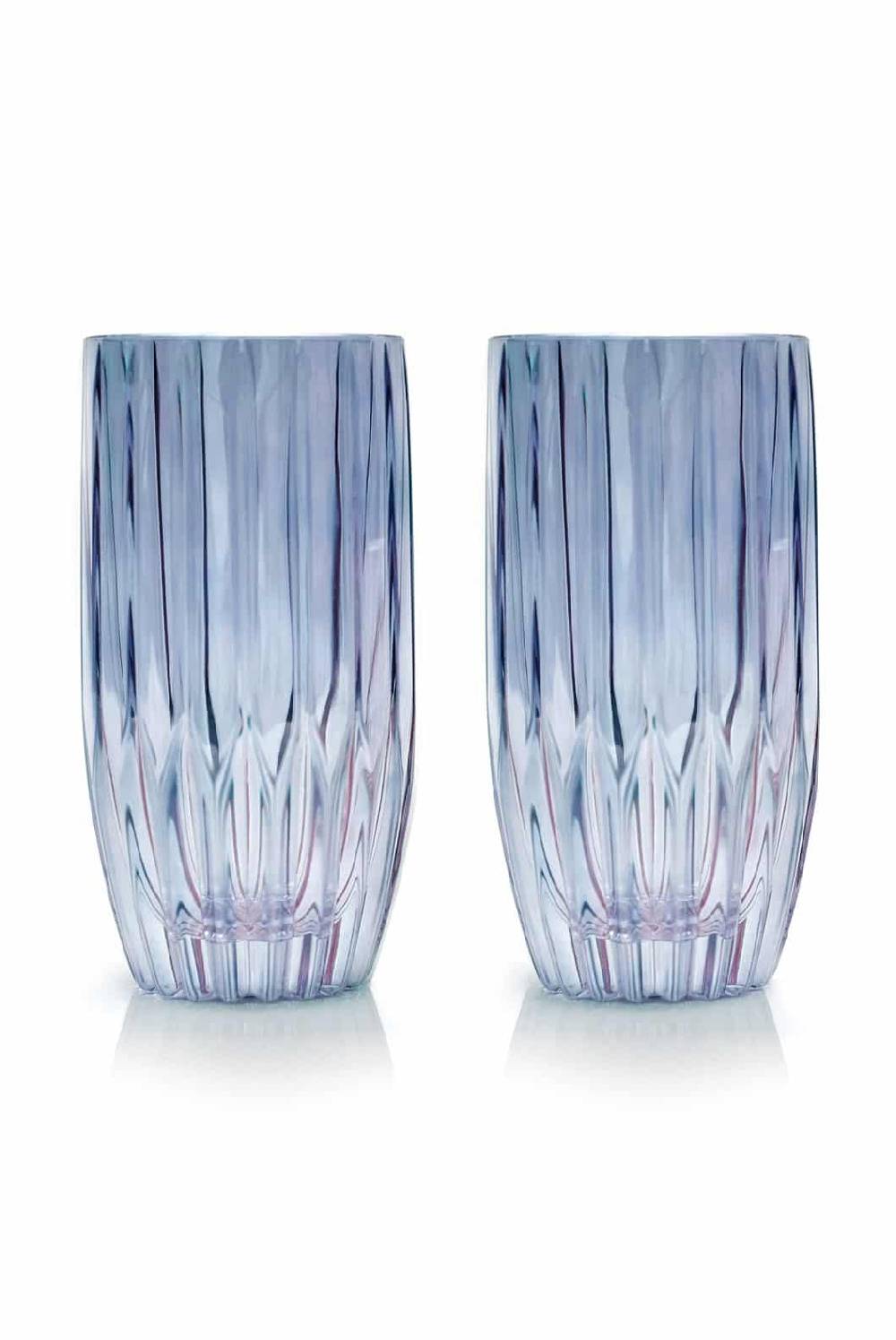 Luisa Beccaria Set Blu Di Due Grandi Bicchieri Tumbler Affare Del Giorno