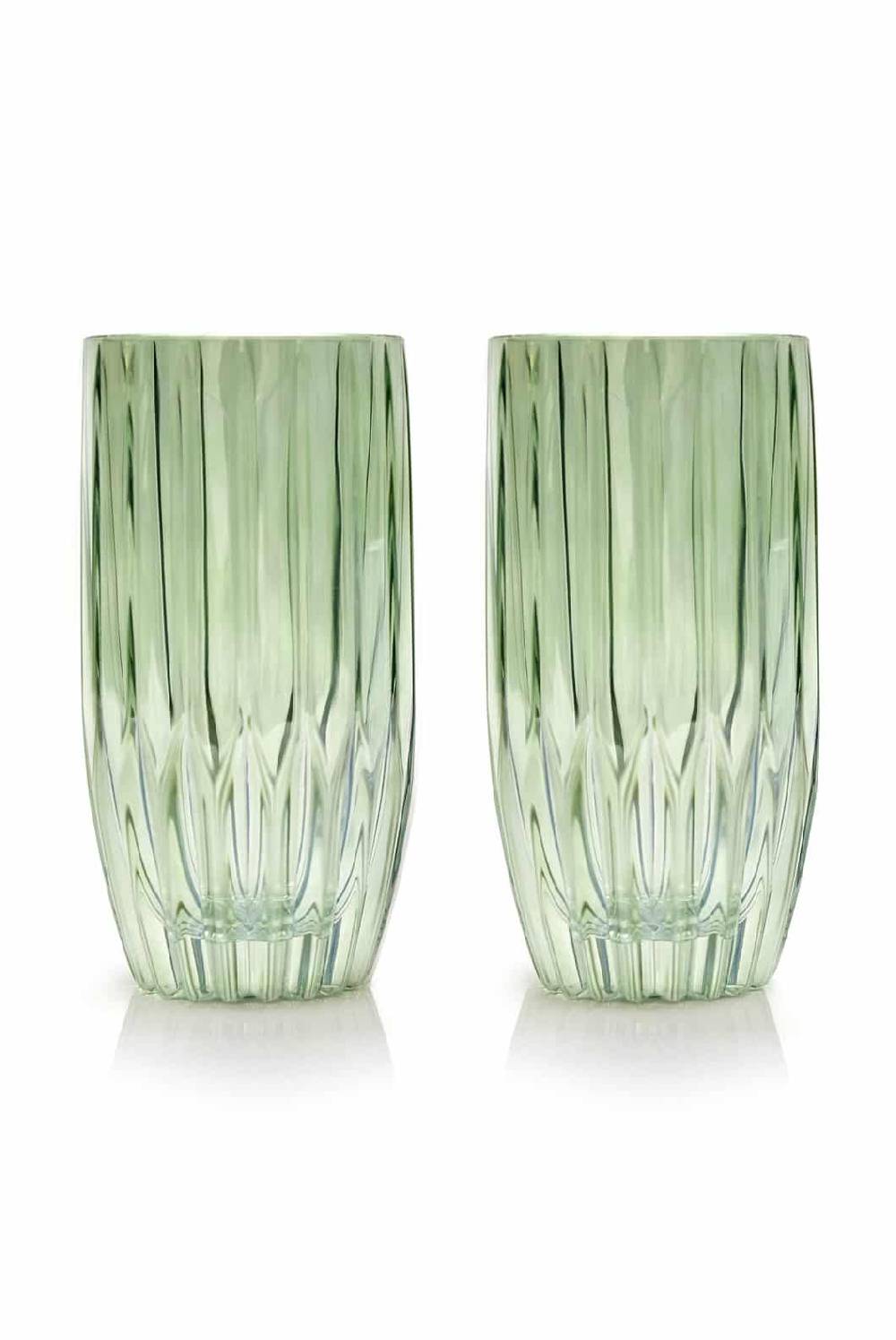 Luisa Beccaria Set Di Due Grandi Bicchieri Tumbler Verde Prezzo Ridotto