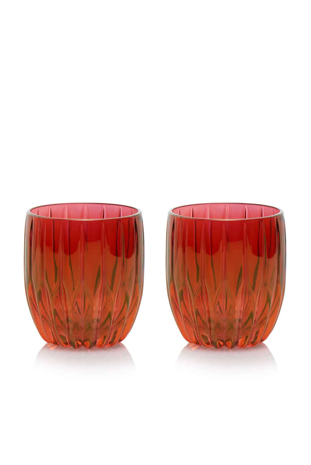 Luisa Beccaria Set Rosso Di Due Piccoli Bicchieri Tumbler Presa