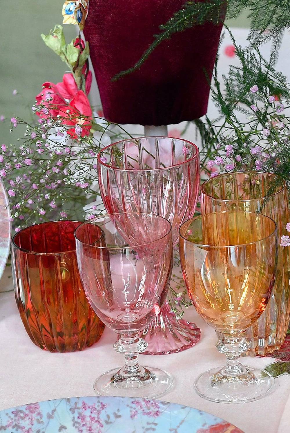 Luisa Beccaria Set Rosso Di Due Piccoli Bicchieri Tumbler Presa