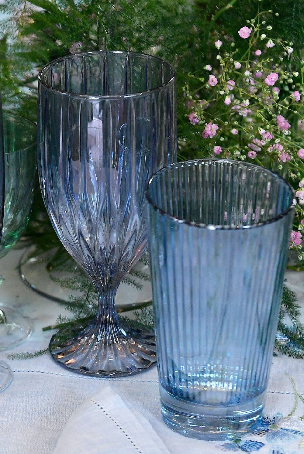Luisa Beccaria Set Blu Di Due Bicchieri D'acqua Iside Offerta
