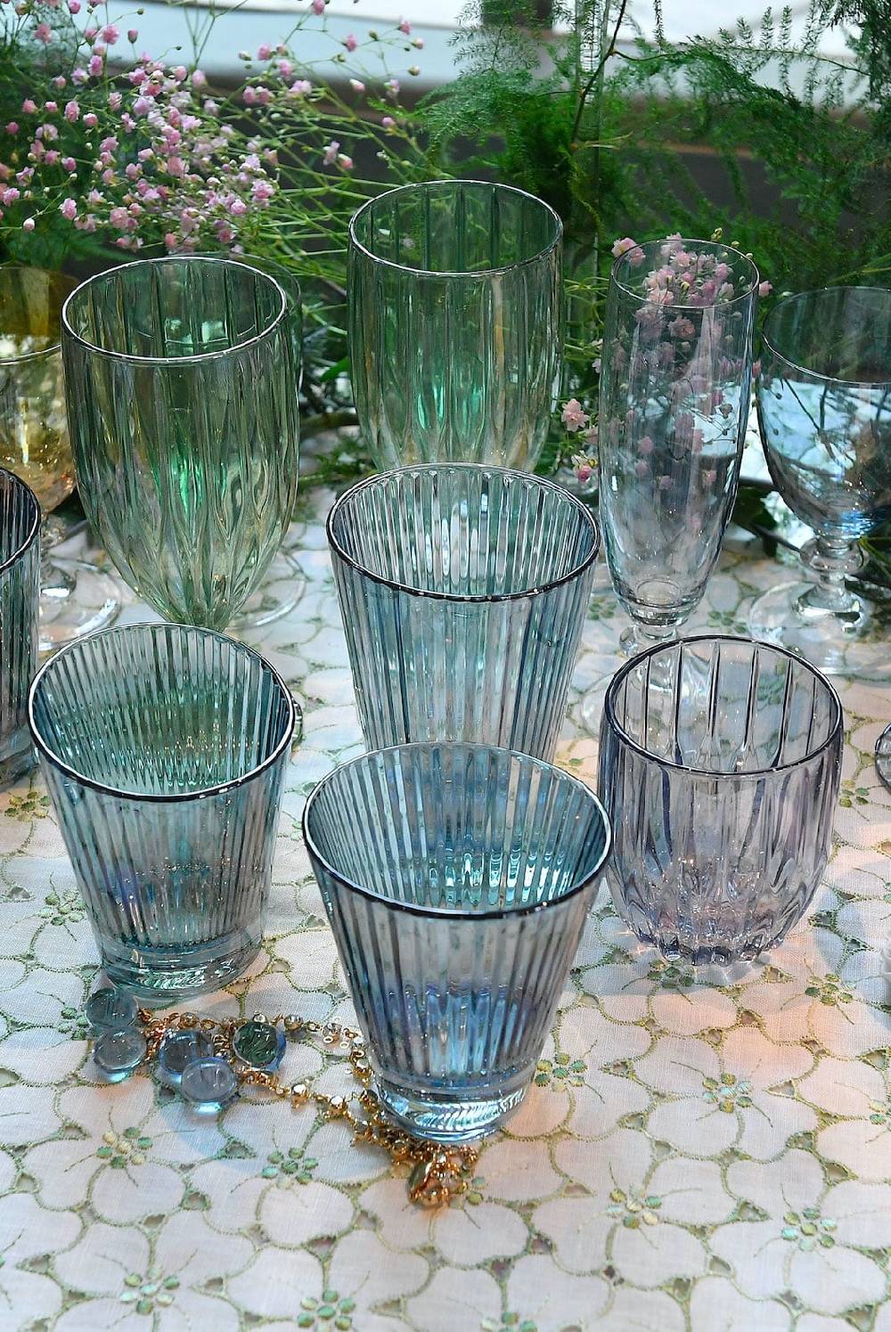 Luisa Beccaria Set Blu Di Due Bicchieri D'acqua Iside Offerta