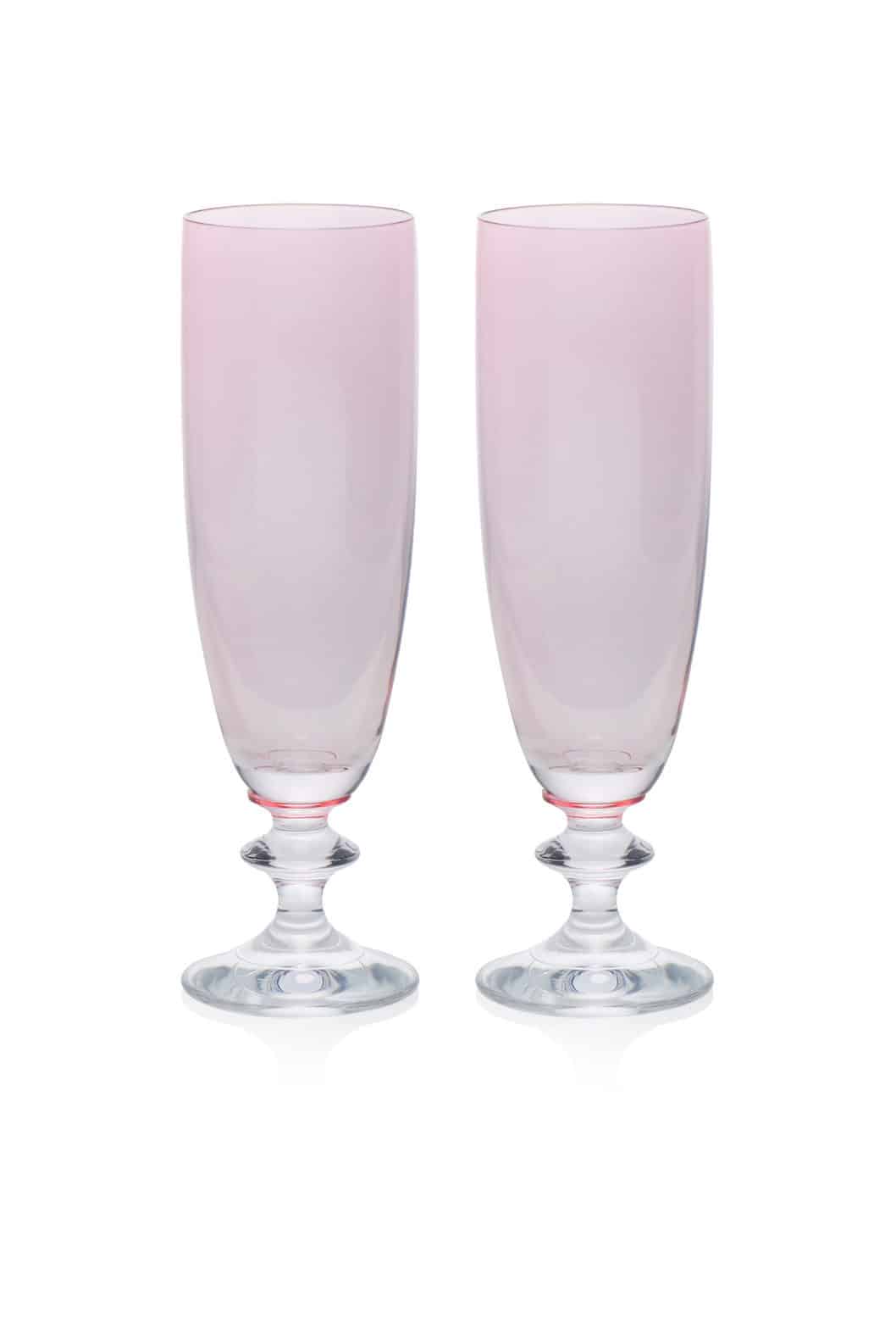 Luisa Beccaria Set Rosa Di Due Bicchieri Flauto Roseo Vendita Economica