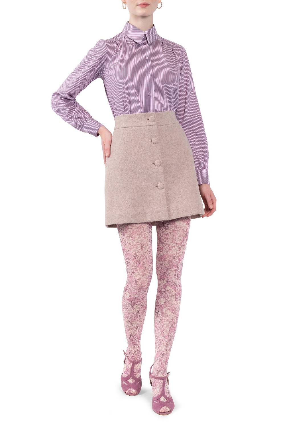 Luisa Beccaria Camicia in cotone a righe Vendita
