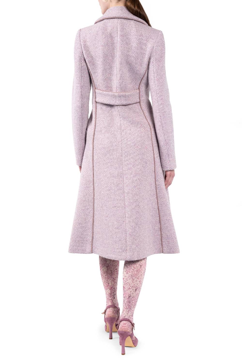 Luisa Beccaria Tweed a spina di pesce Redingnote Promozione